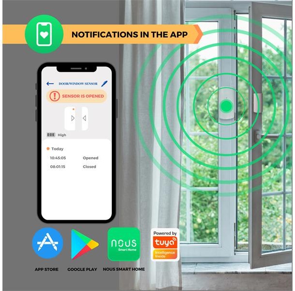 Detector inteligent pentru ușă/fereastră NOUS E3 ZigBee Tuya - 2 | YEO
