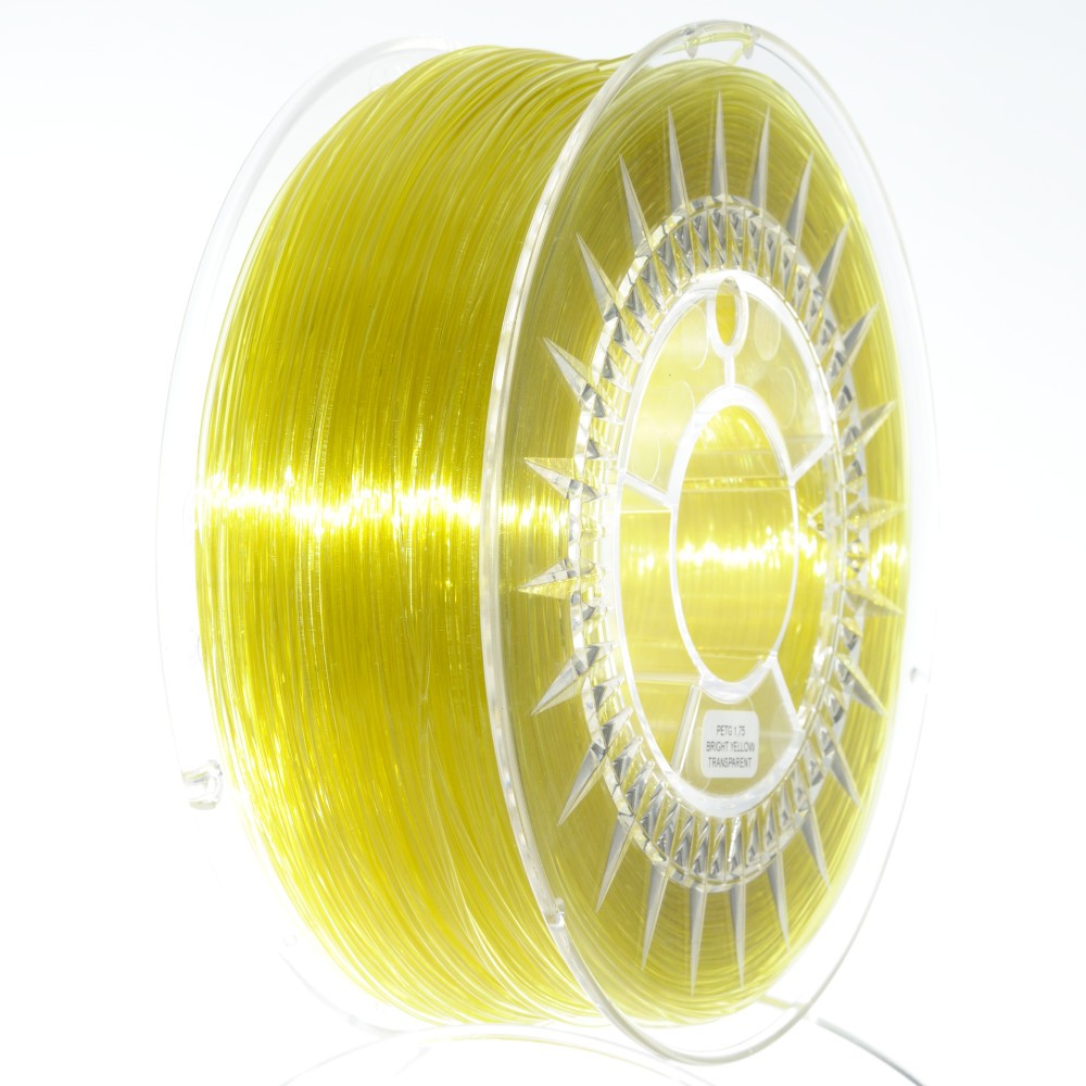 Filament: PLA semitransparent, galben (deschis) 1kg 195°C DEV-PLA-1.75-BYT