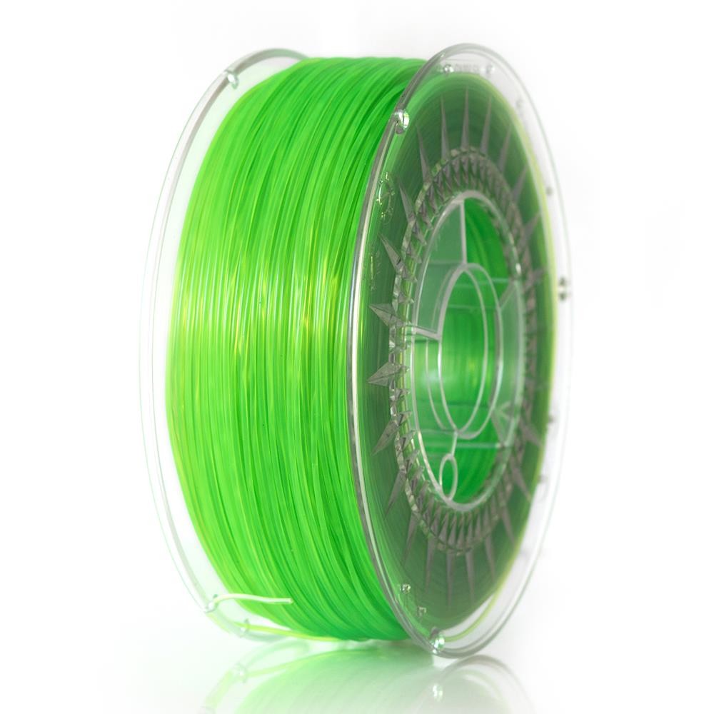 Filament: PLA semitransparent, verde (deschis) 1kg 195°C ±0,5% DEV-PLA-1.75-BGT