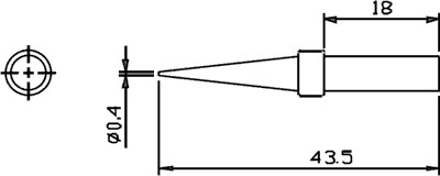 Vârf letcon statie lipit Pensol - conic 0,4mm SR-623 - 1 | YEO