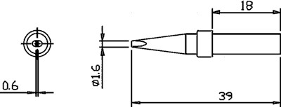 Vârf letcon statie lipit Pensol tip şurubelniţă 1,6mm SR-624 - 1 | YEO