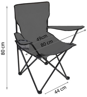 Scaun de pescuit gri 80x44x80 cm - 5 | YEO