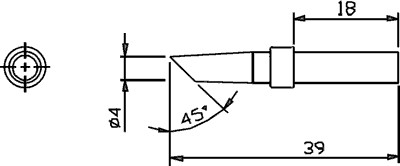 Vârf letcon statie lipit Pensol trunchi de con 4mm SR-629 - 1 | YEO