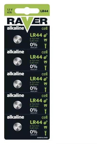 Acumulator LR44 (A76) RAVER alcalin 5buc