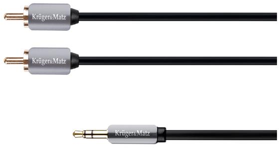 Cablu KRUGER &amp MATZ JACK 3.5 stereo/2xCINCH 3m KM0311