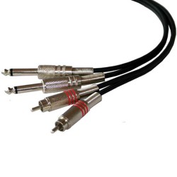 Interne, Cablu 2rca Tata/2 Jack 6.35 Mono 1.50m -1, dioda.ro