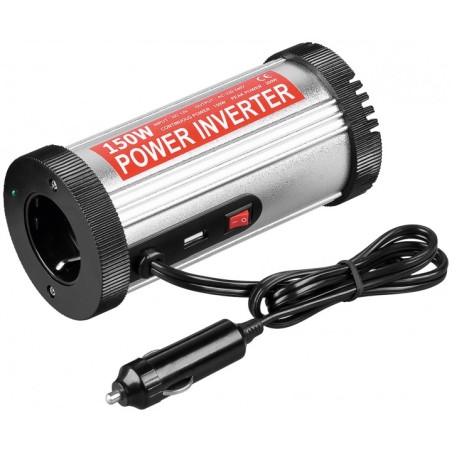 invertor de tensiune cu usb, 12v -  220v, 150w, goobay