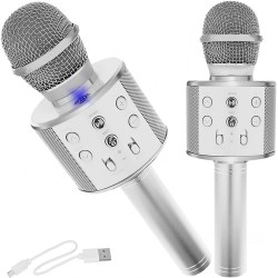 microfon karaoke - argintiu izoxis 22188