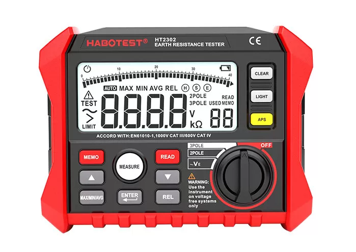 digital tester de rezistenta la impamantare habotest ht2302